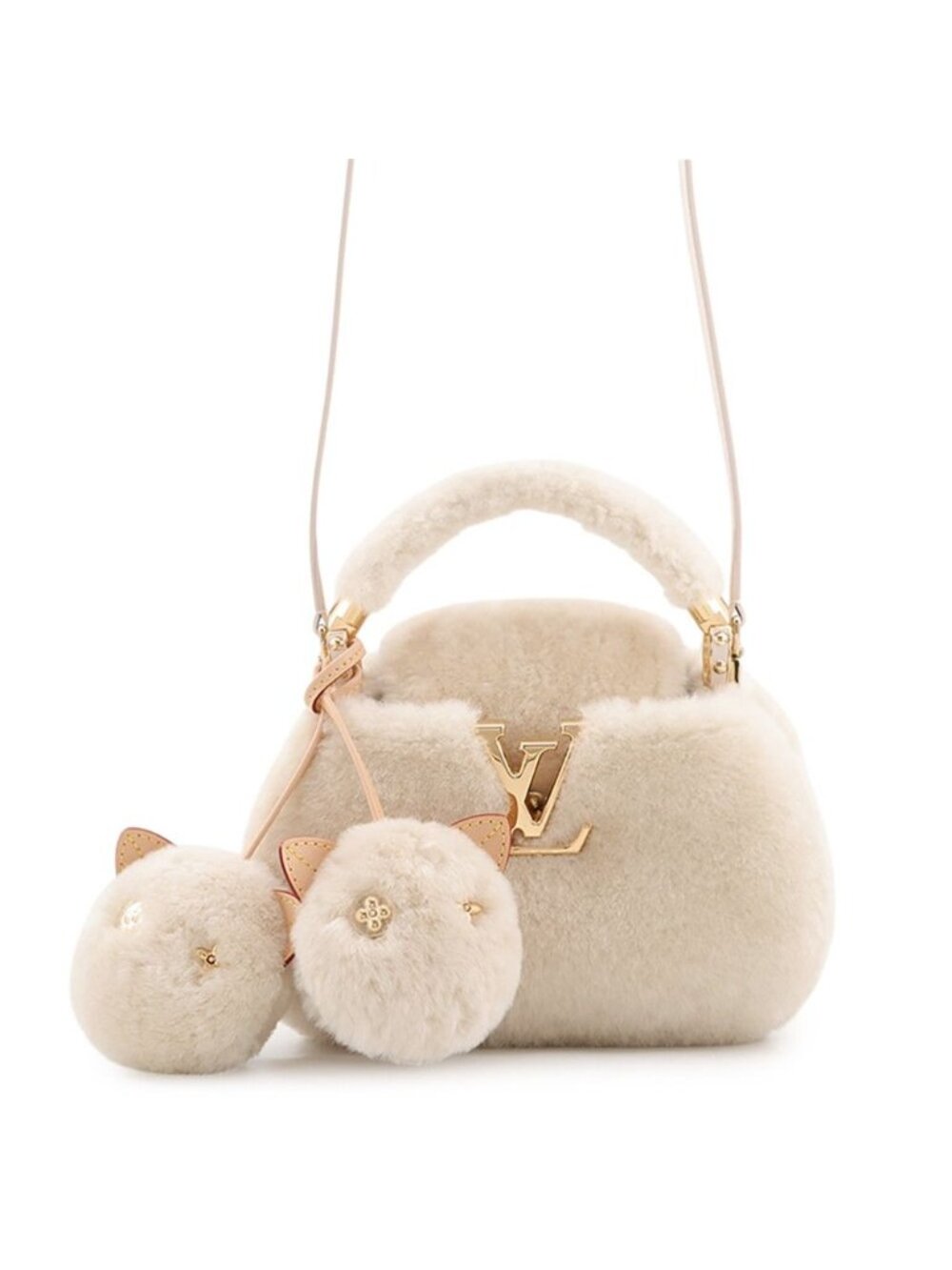 Louis Vuitton Capucines Shearling 2-Way Shoulder Bag